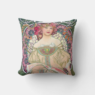 Daydream (Spring), Mucha Throw Pillow