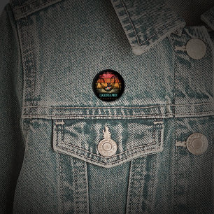 Daydreaming Cool Cat's Tropical Escape 1 Inch Round Button