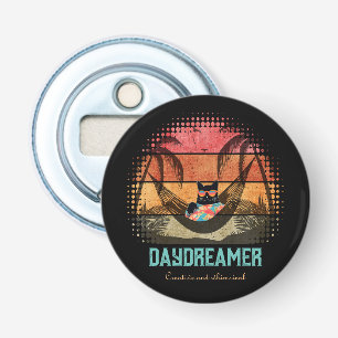Daydreaming Cool Cat's Tropical Escape Bottle Opener