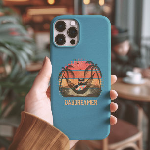Daydreaming Cool Cat's Tropical Escape iPhone 15 Pro Max Case