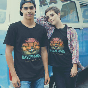 Daydreaming Cool Cat's Tropical Escape T-Shirt