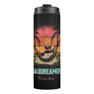 Daydreaming Cool Cat's Tropical Escape Thermal Tumbler