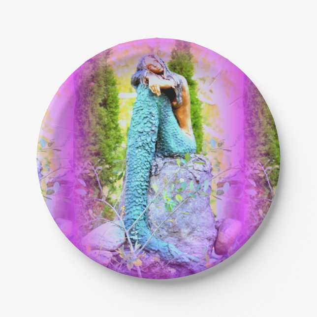 daydreaming mermaid paper plates (Front)