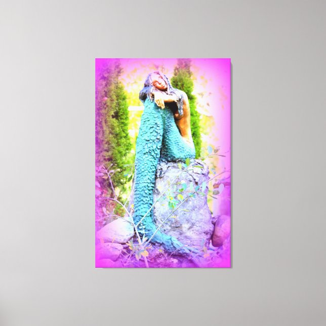 daydreaming mermaid wrapped canvas (Front)