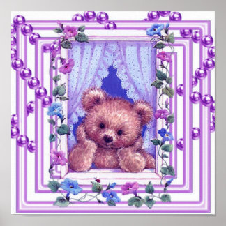 Daydreaming Teddy Bear Poster