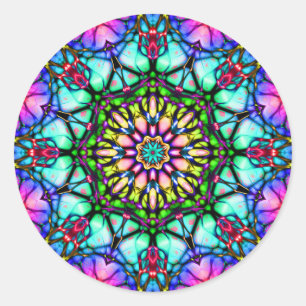 Daydreams Kaleidoscope Mandala Classic Round Sticker