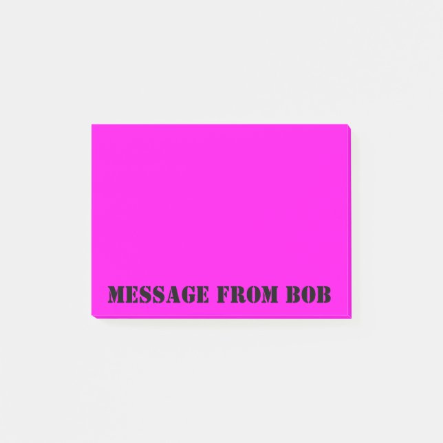 Dayglow Fuchsia Message 4 x 3 Post-it Notes (Front)