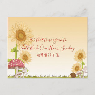 Daylight Savings Fall Back Reminder Business Postcard