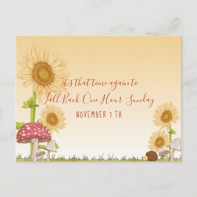 Daylight Savings Fall Back Reminder Business Postcard (Front)