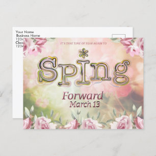 Daylight Savings Spring Forward Business Postcard