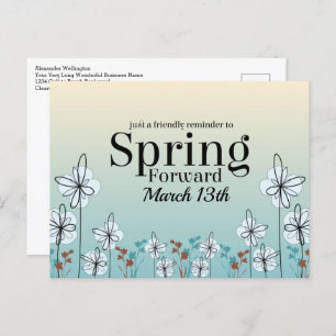 Daylight Savings Spring Forward Business Postcard