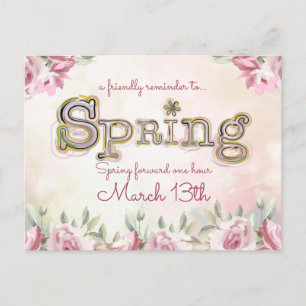 Daylight Savings Spring Forward Reminder Postcard