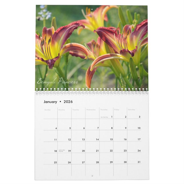 Daylilies 2012 Calendar (Jan 2026)