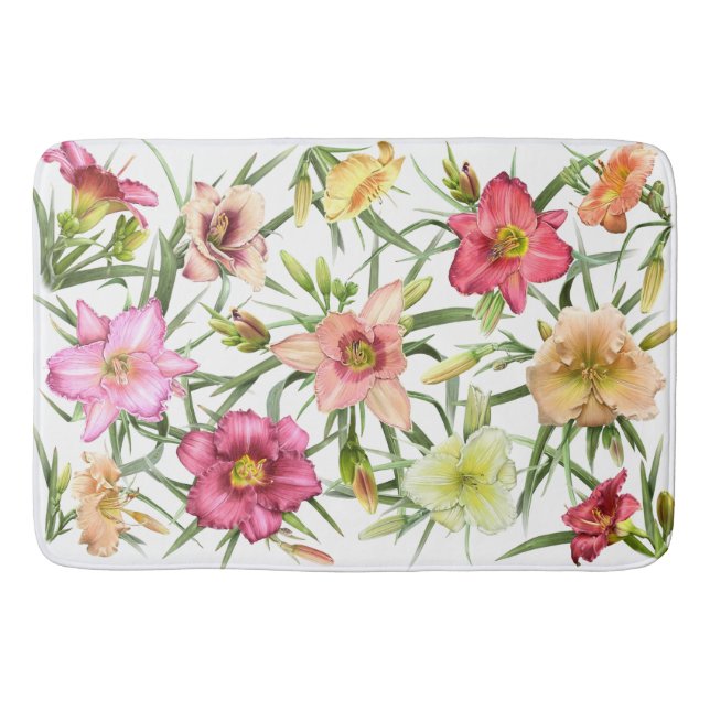 Daylilies All Over Bath Mat (Front)