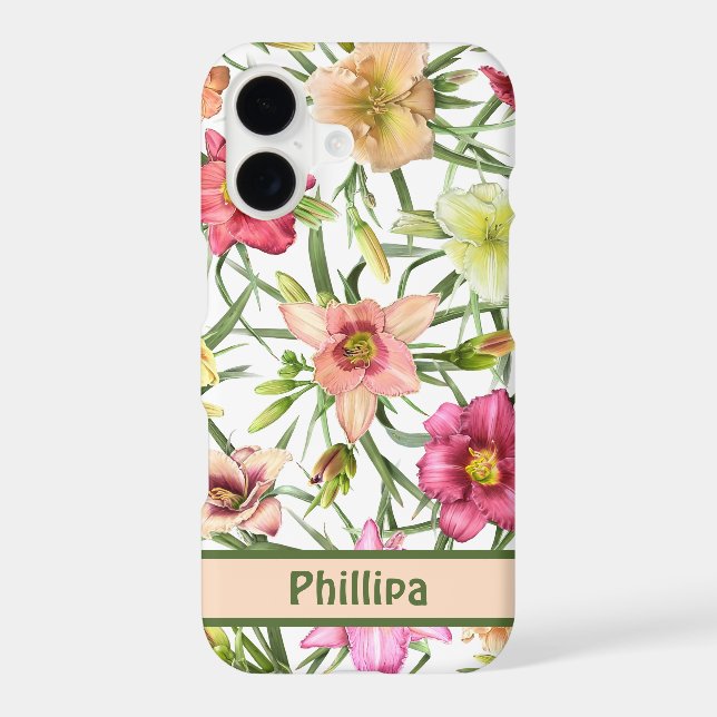 Daylilies All Over Botanical Pattern Personalized (Back)