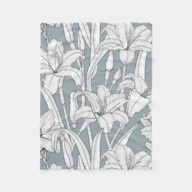 Daylilies Fleece Blanket (Front)