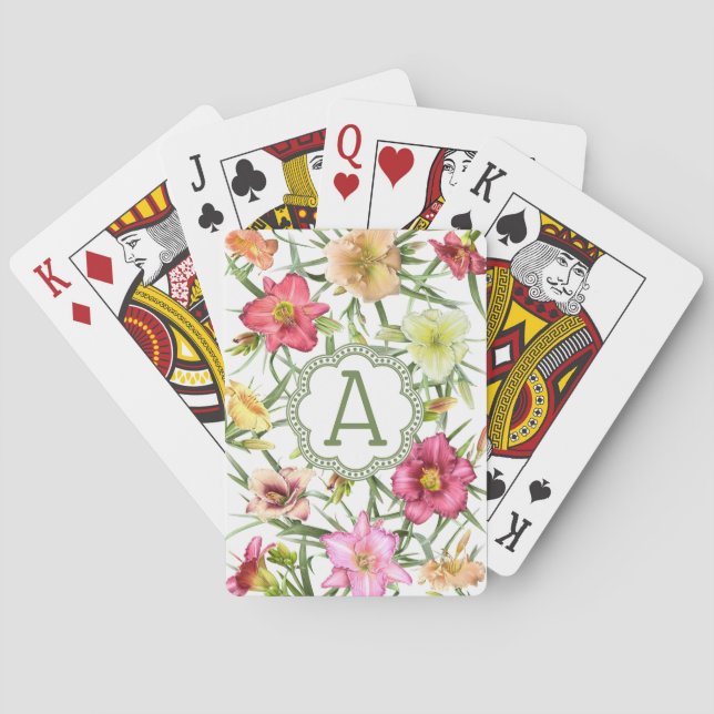 Daylilies Personalized Playing Cards (Back)