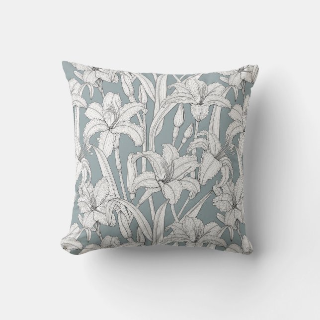 Daylilies Throw Pillow (Front)