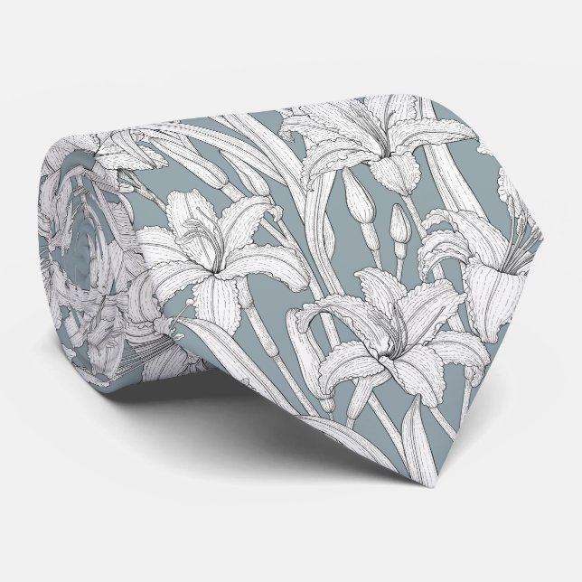 Daylilies Tie (Rolled)