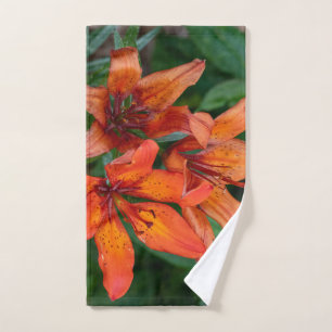 Daylily Botanical Print, Canadian Photography Bath Towel Set