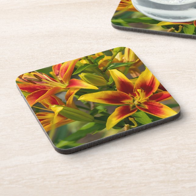 Daylily Botanical Print, Canadian Photography Coaster (Left Side)