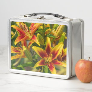 Daylily Botanical Print, Canadian Photography Metal Lunch Box