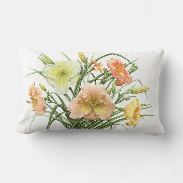 Daylily Bouquet Lumbar Pillow (Front)