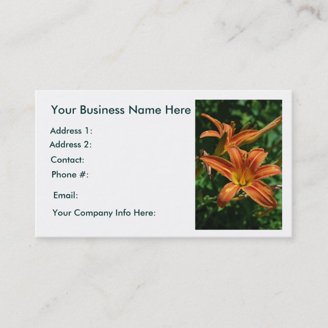 Daylily Business Cards (Front)