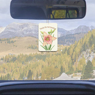 Daylily Flower Botanical Art Personalized Air Freshener