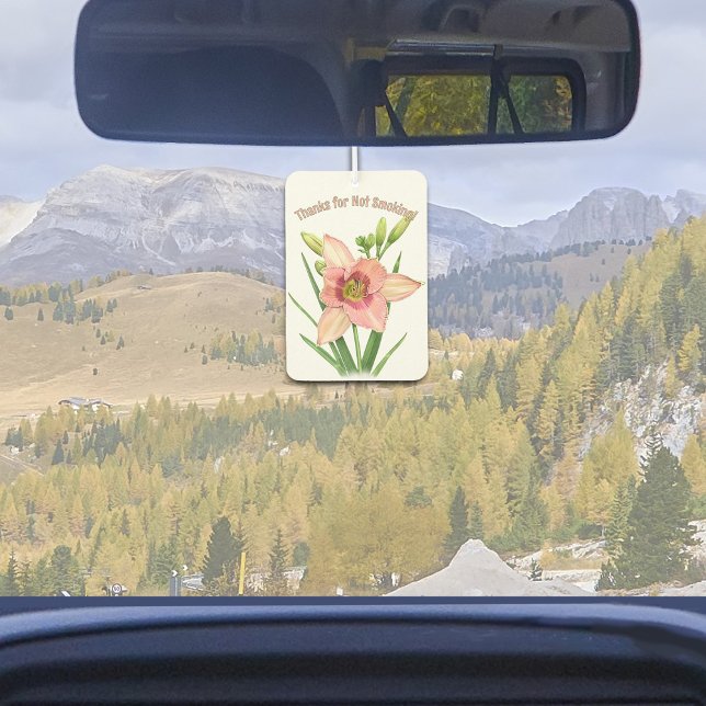 Daylily Flower Botanical Art Personalized Air Freshener (Personalized Daylily Floral Botanical Art Design Air Freshener for Car or Home
)
