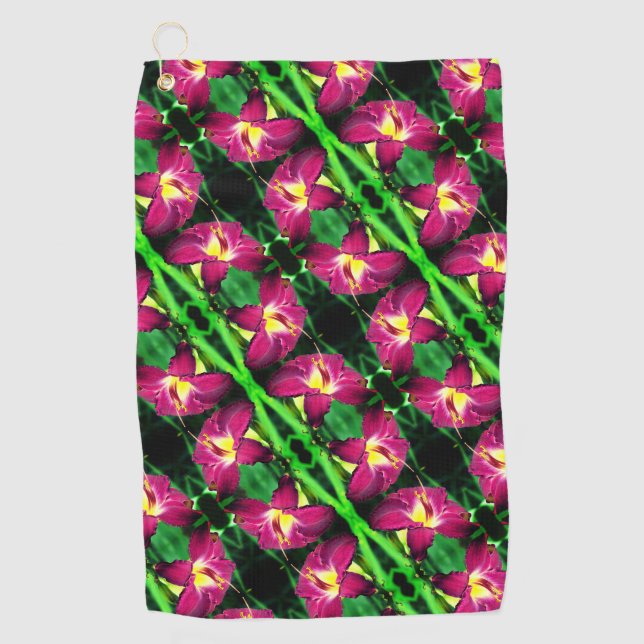 Daylily Flower Close Up Abstract Pattern     Golf Towel (Front)