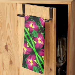 Daylily Flower Close Up Abstract Pattern Kitchen Towel