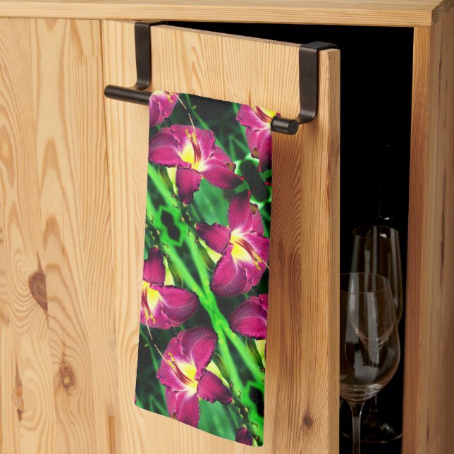 Daylily Flower Close Up Abstract Pattern      Kitchen Towel (Thirds Fold)