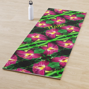 Daylily Flower Close Up Abstract Personalized Yoga Mat