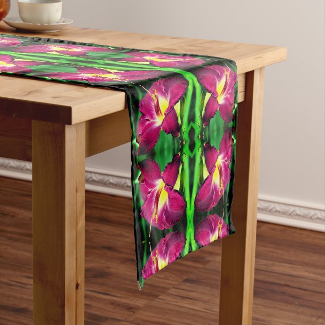 Daylily Flower Close Up Abstract      Short Table Runner (In Situ)