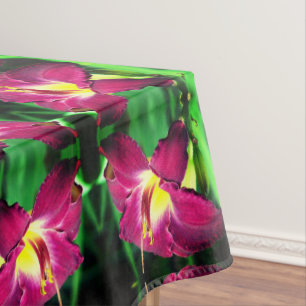 Daylily Flower Close Up Abstract Tablecloth