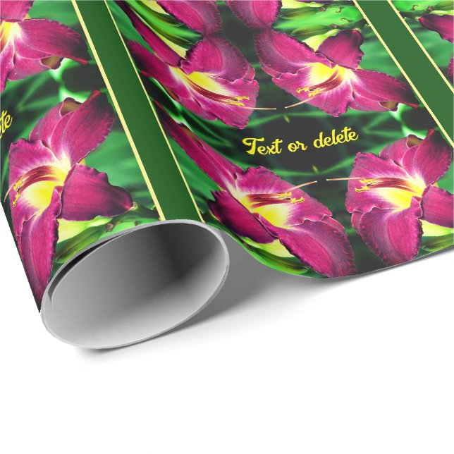 Daylily Flower Close Up Personalized Wrapping Paper (Roll Corner)