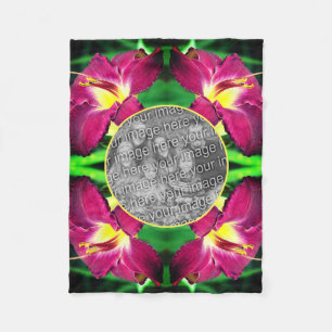 Daylily Flower Frame Create Your Own Photo Fleece Blanket