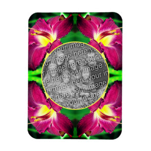 Daylily Flower Frame Create Your Own Photo Magnet