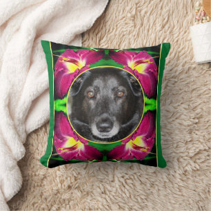 Daylily Flower Frame Create Your Own Photo Throw Pillow