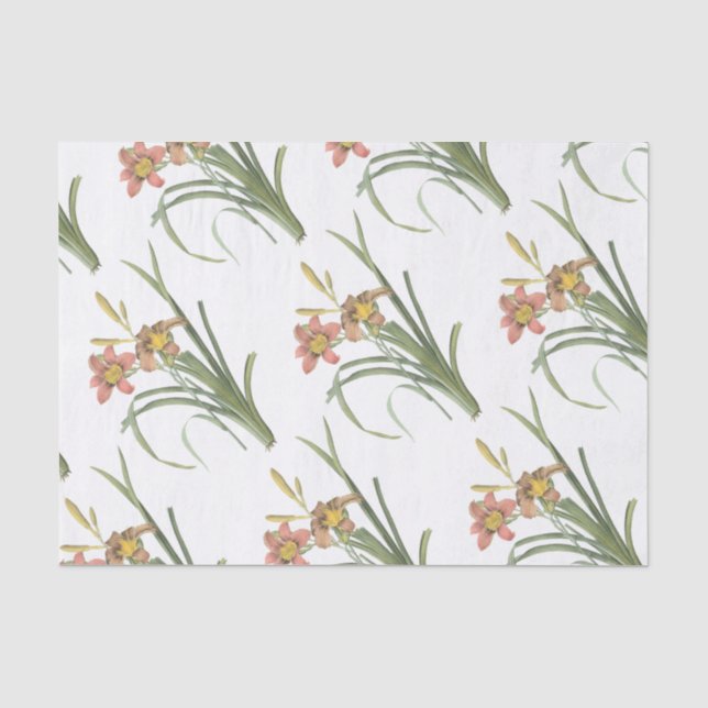 Daylily Flower Pattern Tissue Paper (Front)