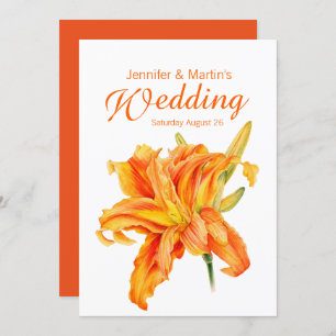 Daylily Hemerocallis faire-part de mariage florale