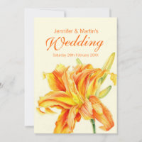 Daylily Hemerocallis faire-part de mariage florale