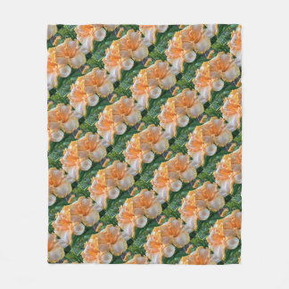 Daylily ‘Spacecoast Peach Fringe’ fleece blanket