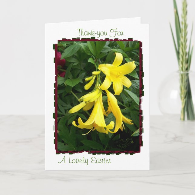 Daylily Stages of Bloom Easter Thank-you Card (Front)