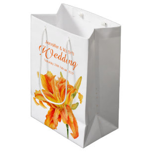 Daylily wedding flower girl favour medium gift bag