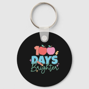 Days Brighter 100th Day Of School Student Teacher  Keychain