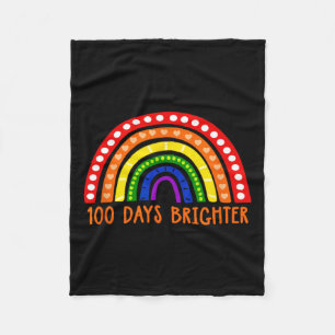 Days Brighter Fun Teacher 100th Day Of School  Fleece Blanket