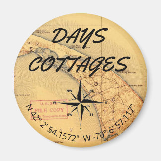 Days Cottages Map with Coordinates Magnet