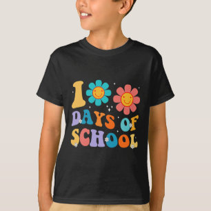 Days Happy 100th Day Of School Teacher Kids Retro  T-Shirt